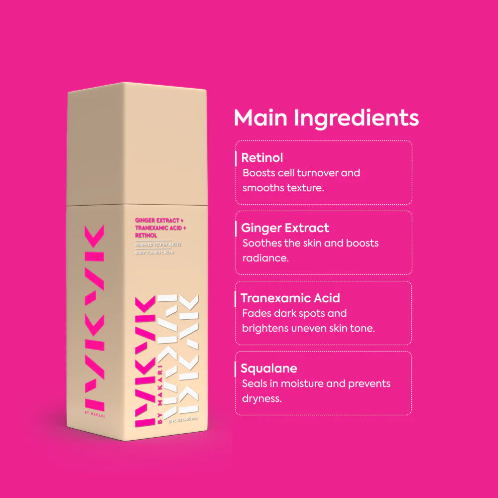 GINGER EXTRACT + TRANEXAMIC ACID + RETINOL BODY TONING CREAM - IYKYK