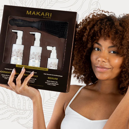 HAIR SET INCLUDING SHAMPOO + CONDITIONER + SERUM + HAIR BRUSH